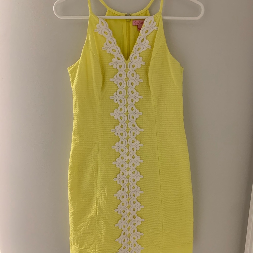 Lilly Pulitzer Pearl Shift Dress Yellow, Size 0